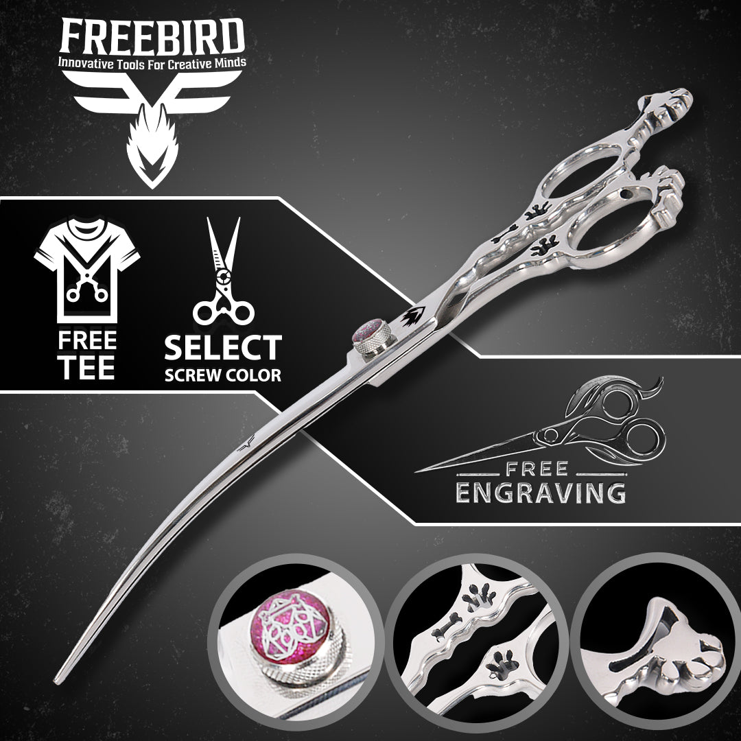 Designer Curved Revolution PawZ™  | Professional Grooming Shears | Available Sizes: 7