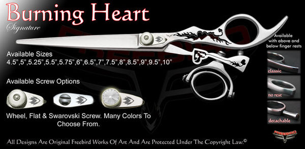 Burning Heart Double Swivel Thumb Signature Grooming Shears