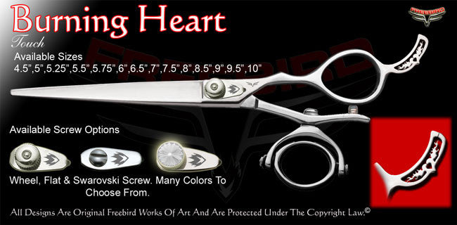 Burning Heart Double V Swivel Touch Grooming Shears