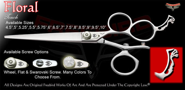 Floral 3 Hole V Swivel Touch Grooming Shears