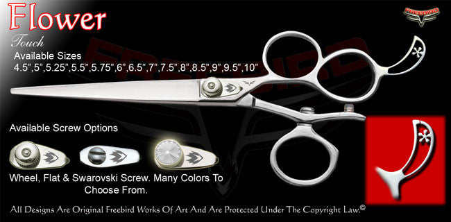 Flower 3 Hole V Swivel Touch Grooming Shears