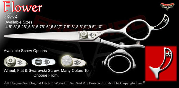 Flower Double V Swivel Touch Grooming Shears