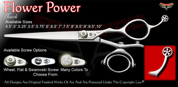 Flower Power Double V Swivel Touch Grooming Shears