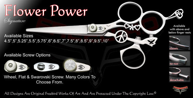 Flower Power 3 Hole Swivel Thumb Signature Hair Shears