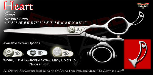 Heart Double V Swivel Touch Grooming Shears