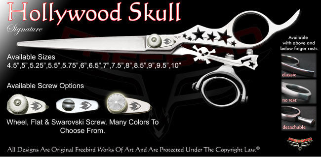 Hollywood Skull Double Swivel Thumb Signature Grooming Shears