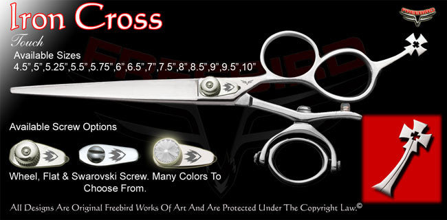 Iron Cross 3 Hole Double V Swivel Touch Grooming Shears