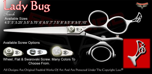 Lady Bug 3 Hole Double V Swivel Touch Grooming Shears