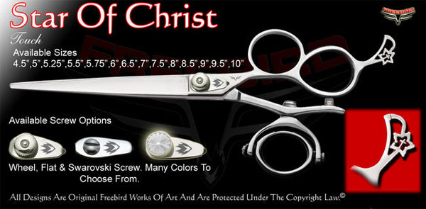 Star Of Christ 3 Hole Double V Swivel Touch Grooming Shears