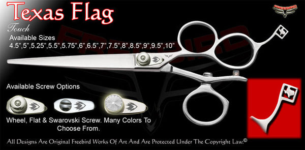 Texas Flag 3 Hole V Swivel Touch Grooming Shears