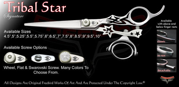 Tribal Star Double Swivel Thumb Signature Hair Shears